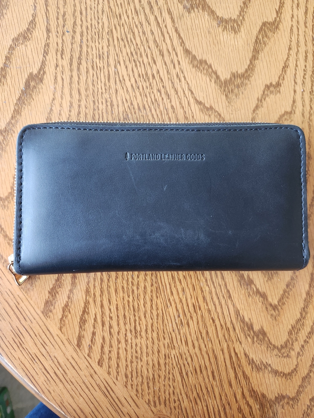 Portland Leather Black Zip-Around Leather Wallet
